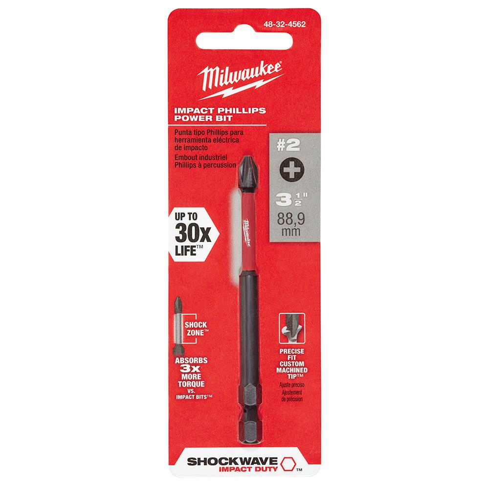 Milwaukee 48 32 4562 Shockwave Impact Duty 2 Phillips 3 1 2 Inch Power