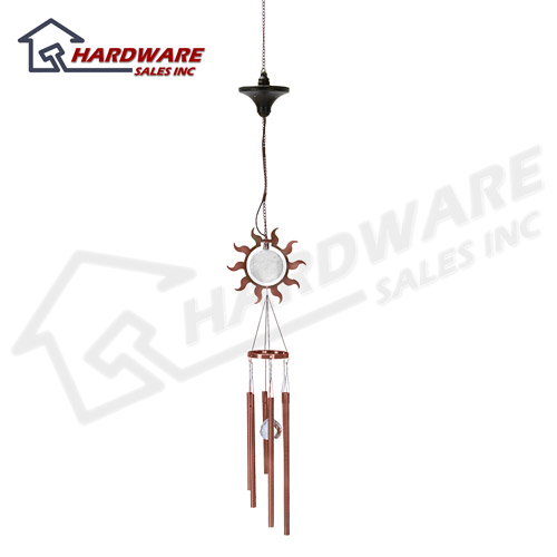 Sunergy Solar LED Lighted Wind Chime Sun Design Copper  