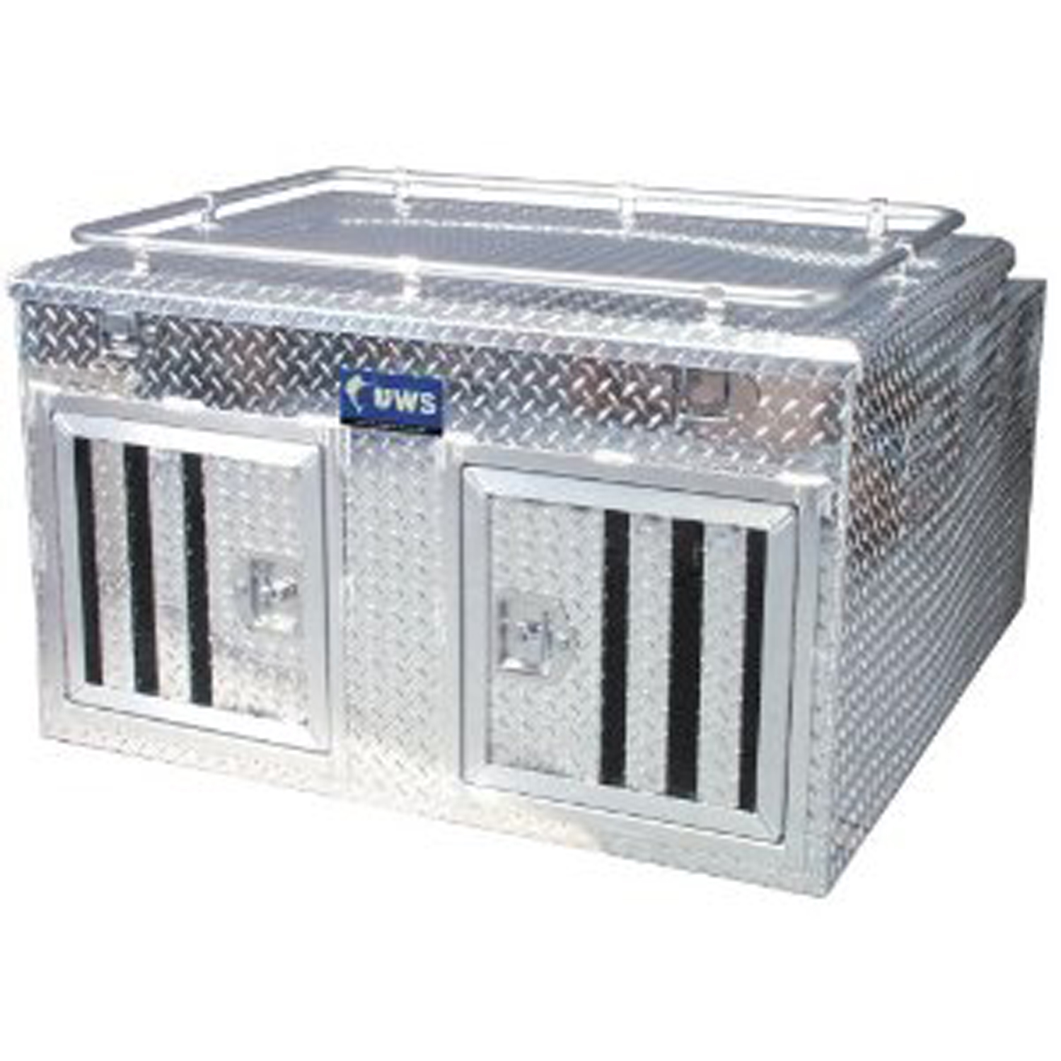 UWS DV 4848N Northern Style Deep Dog Box 1 Door Polished Aluminum 