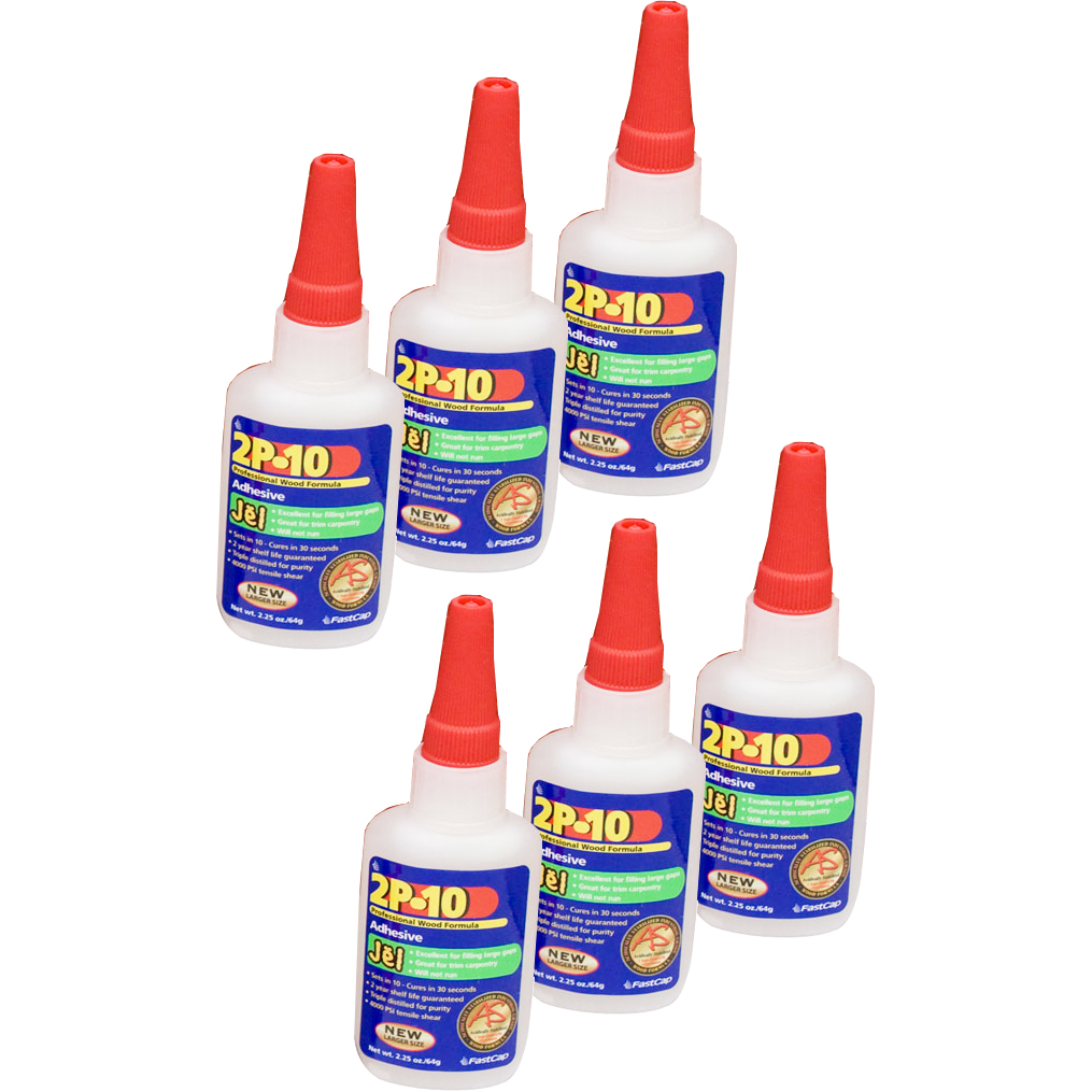 FastCap 2P-10 Professional 2 Oz Jel Super Glue Adhesive Bottles, 6-Pack ...