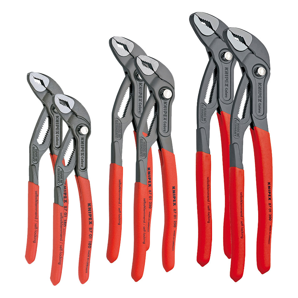 Knipex 002006US1 3 Piece Adjustable Self-Locking Cobra Pliers Set, 2 ...