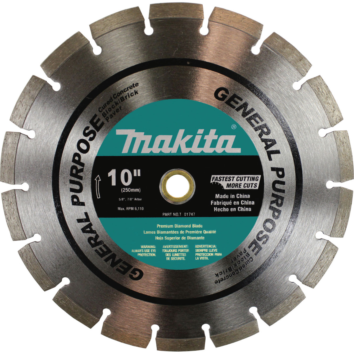 Makita T-01747 10-inch Premium Segmented Rim General Purpose Diamond ...